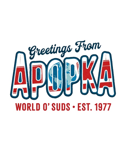 World O' Suds Greetings From Apopka retro postcard shirt design — World O' Suds Est. 1977 Apopka Florida